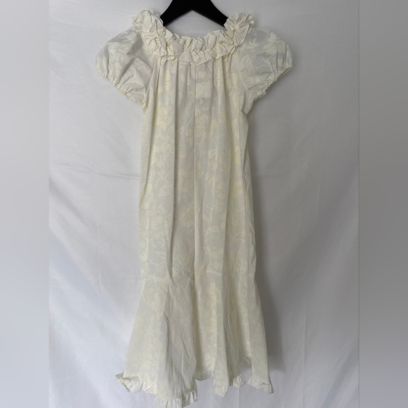 Hilo Hattie Hawaiian Muu Muu Dress Cream Ruffled Dress Small - Picture 3 of 6